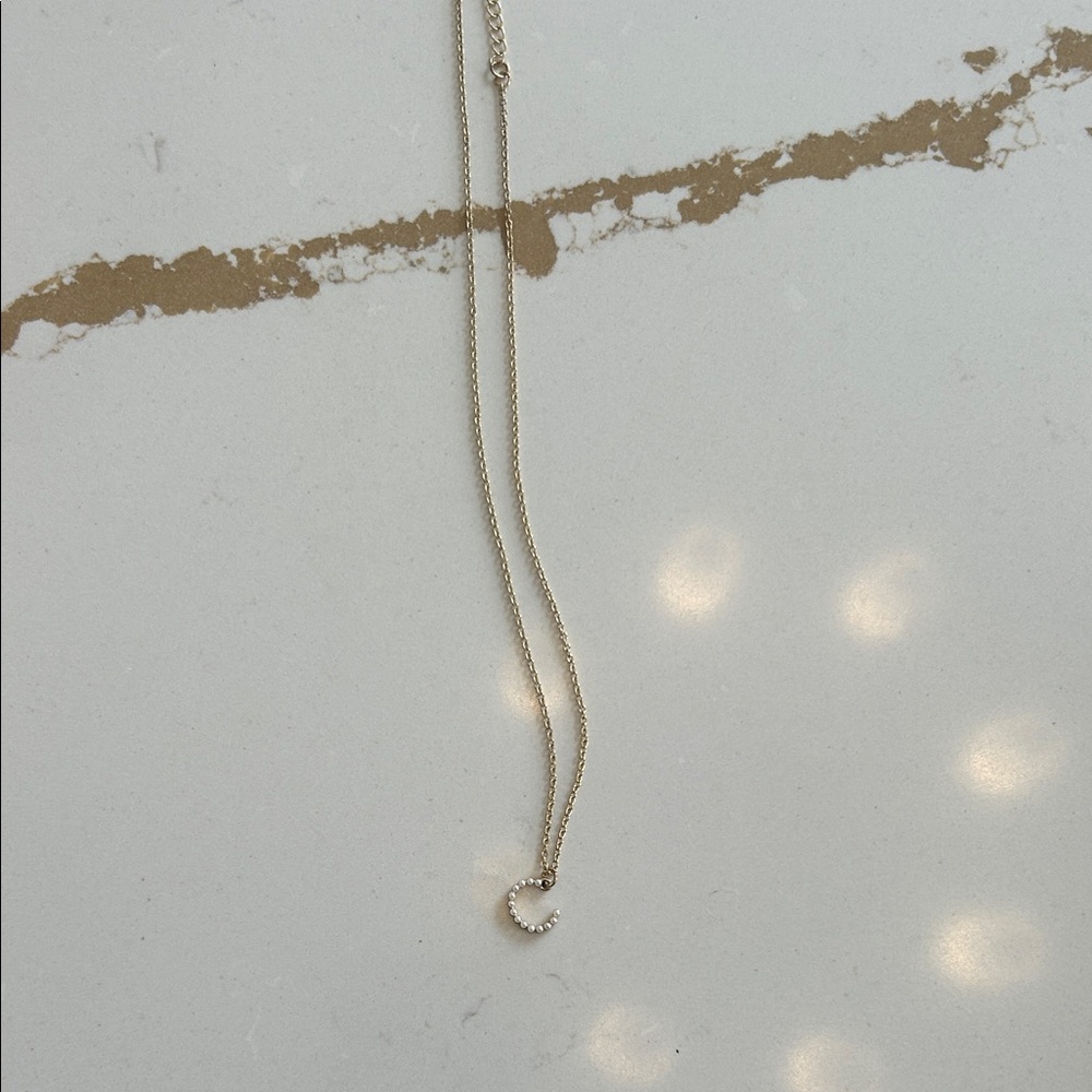 Gold “C” initial necklace